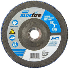 Norton - 7" 80 Grit 7/8" Center Hole Type 27 Zirconia Alumina Flap Disc - Americas Industrial Supply