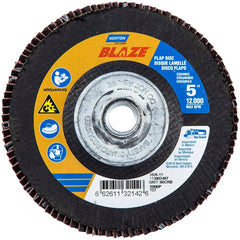 Norton - 5" 60 Grit 5/8-11 Center Hole Type 27 Ceramic Alumina Flap Disc - Americas Industrial Supply
