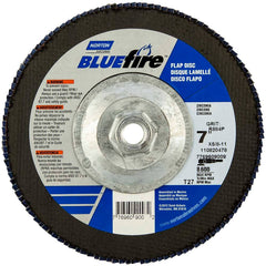 Norton - 7" 80 Grit 5/8-11 Center Hole Type 27 Zirconia Alumina Flap Disc - Americas Industrial Supply