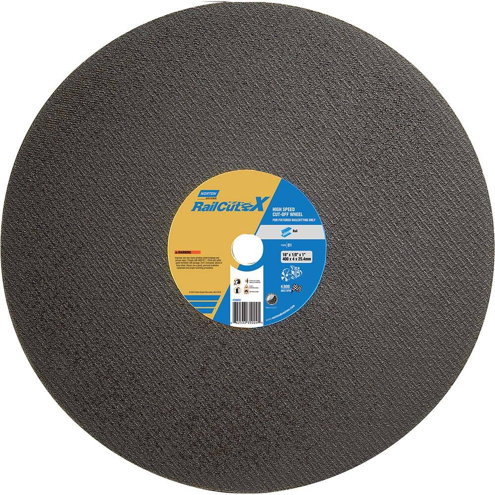 Norton - 16 x 1/8, 1" Hole 24 Grit Zirconia Alumina Cutoff Wheel - Americas Industrial Supply