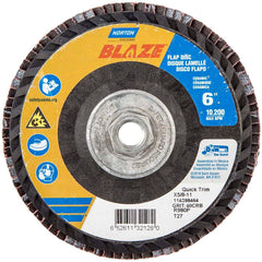 Norton - 6" 40 Grit 5/8-11 Center Hole Type 27 Ceramic Alumina Flap Disc - Americas Industrial Supply