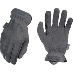 Mechanix Wear - Size L Work Gloves - For Mechanic's & Lifting, Uncoated, Elastic Band Cuff, Full Fingered, Gray, Paired - Americas Industrial Supply