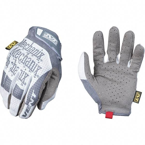 Mechanix Wear - Size 2XL Work Gloves - For Mechanic's & Lifting, Uncoated, Hook & Loop Cuff, Full Fingered, Gray/White, Paired - Americas Industrial Supply