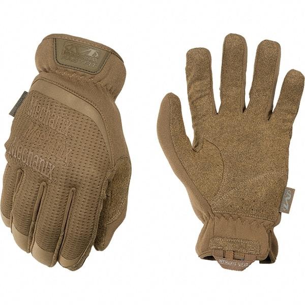 Mechanix Wear - Size L Work Gloves - For Mechanic's & Lifting, Uncoated, Elastic Band Cuff, Full Fingered, Tan, Paired - Americas Industrial Supply