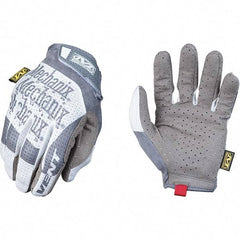 Mechanix Wear - Size S Work Gloves - For Mechanic's & Lifting, Uncoated, Hook & Loop Cuff, Full Fingered, Gray/White, Paired - Americas Industrial Supply