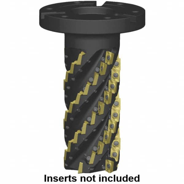 Kennametal - 2" Cut Diam, 108.52mm Max Depth of Cut, 50.01mm Shank Diam, 6-1/4" OAL, Indexable Square Shoulder Helical End Mill - ADCT23283PD.R... Inserts, Flange Mount Shank, 0° Lead Angle, Through Coolant, Series NGEB - Americas Industrial Supply
