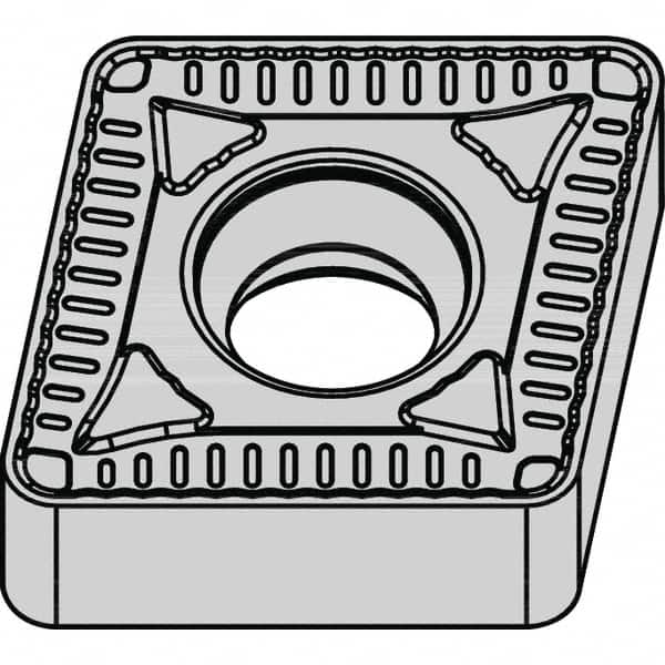 Kennametal - CNMU433 RN Grade KCP10B Carbide Turning Insert - TiOCN Finish, 80° Diamond/Rhombic, 1/2" Inscr Circle, 3/16" Thick, 1/32" Corner Radius - Americas Industrial Supply