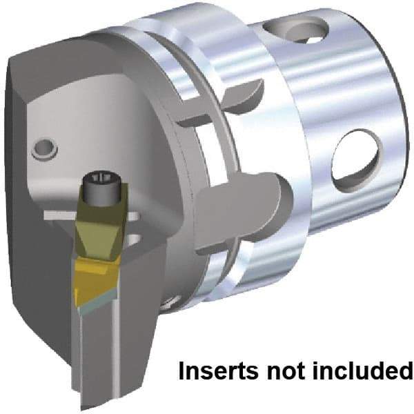 Kennametal - Left Hand Cut, Size KM4X63, VCGR160408 & VPGR332 Insert Compatiblity, External Modular Turning & Profiling Cutting Unit Head - 43mm Ctr to Cutting Edge, 70mm Head Length, Through Coolant, Series Top Notch - Americas Industrial Supply