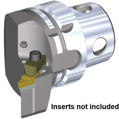 Kennametal - Left Hand Cut, Size KM4X63, VCGR160408 & VPGR332 Insert Compatiblity, External Modular Turning & Profiling Cutting Unit Head - 43mm Ctr to Cutting Edge, 70mm Head Length, Through Coolant, Series Top Notch - Americas Industrial Supply