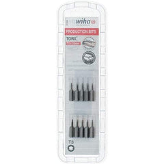 Wiha - 1/4" Drive T3 Torx Screwdriver Bit - 1" OAL, Insert Bit - Americas Industrial Supply