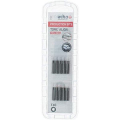 Wiha - 1/4" Drive T40 Torx Screwdriver Bit - 1" OAL, Insert Bit - Americas Industrial Supply