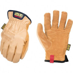 Mechanix Wear - Size S, ANSI Cut Lvl A9, Genuine Leather Cut & Puncture Resistant Gloves - Elastic Cuff, Brown, Paired - Americas Industrial Supply