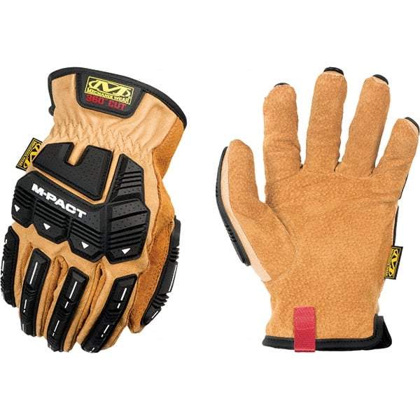 Mechanix Wear - Size XL, ANSI Cut Lvl A9, Genuine Leather Cut & Puncture Resistant Gloves - Elastic Cuff, Black, Paired - Americas Industrial Supply