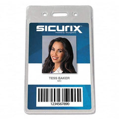 Sicurix - Badge Holders Attachment Type: Clip-On Horizontal or Vertical Holder: Vertical - Americas Industrial Supply