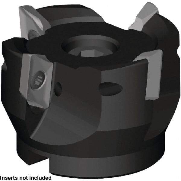 Kennametal - 3 Inserts, 2" Cut Diam, 3/4" Arbor Diam, 16mm Max Depth of Cut, Indexable Square-Shoulder Face Mill - 0° Lead Angle, 2" High, ZDET 16M5..721 Insert Compatibility, Through Coolant, Series 5720VZ16 - Americas Industrial Supply