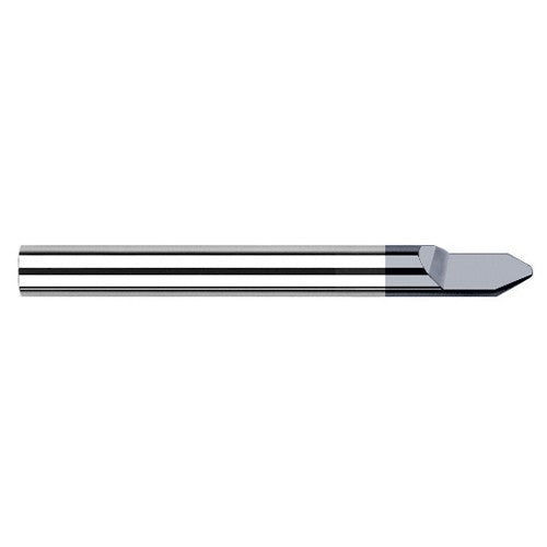 Engraving Cutters - 0.1250″ (1/8″) Shank Diameter × 0.0025″ Radius × 30° included Carbide Radius Engraver, 1 Flute, AlTiN Coated