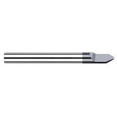 Engraving Cutters - 0.1250″ (1/8″) Shank Diameter × 0.0025″ Radius × 30° included Carbide Radius Engraver, 1 Flute, AlTiN Coated