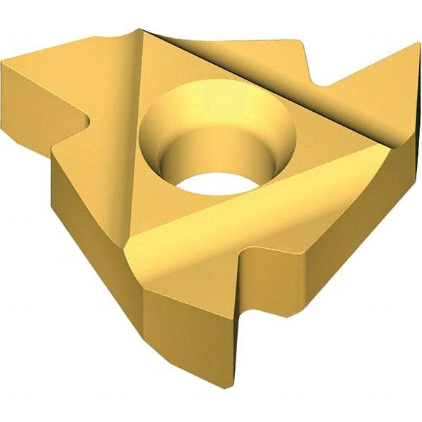 Vargus - 6.0KIR Internal Right Hand 14 BSPT Laydown Threading Insert - Grade VKX, TiN Coated Carbide, 6mm Inscribed Circle - Americas Industrial Supply
