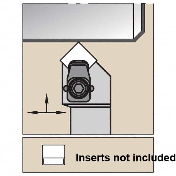 Kennametal - CSSN, Right Hand Cut, 45° Lead Angle, 32mm Shank Height x 25mm Shank Width, Negative Rake Indexable Turning Toolholder - 161.69mm OAL, SN.N 120408 Insert Compatibility, Series CSSN - Americas Industrial Supply