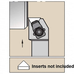 Kennametal - CTFN, Left Hand Cut, 0° Lead Angle, 25mm Shank Height x 25mm Shank Width, Negative Rake Indexable Turning Toolholder - 150mm OAL, TN.N 160408 Insert Compatibility, Series CTFN - Americas Industrial Supply