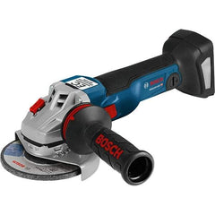 Bosch - 4-1/2" Wheel Diam, 9,000 RPM, Cordless Angle & Disc Grinder - 5/8-11 Spindle, 18 Volts, 6.3 Amps - Americas Industrial Supply