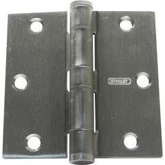 Stanley - 3-1/2" Long x 3-1/2" Wide Grade 1 Steel Full Mortise Commercial Hinge - Americas Industrial Supply