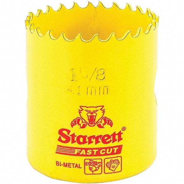 Starrett - 1-5/8" Diam, 1-5/8" Cutting Depth, Hole Saw - High Speed Steel Saw, Toothed Edge - Americas Industrial Supply