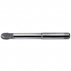 Kennametal - 5mm Diam, 5mm LOC, 2 Flute Solid Carbide Ball End Mill - AlTiN Finish, Single End, 80mm OAL, 6mm Shank Diam, Ball Flute - Americas Industrial Supply