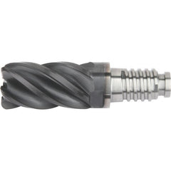 Kennametal - 32" Diam, 48mm LOC, 5 Flute 1mm Corner Radius End Mill Head - Solid Carbide, AlTiN Finish, Duo-Lock 32 Connection, Spiral Flute, 39° Helix - Americas Industrial Supply