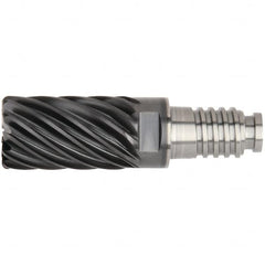Kennametal - 16" Diam, 24mm LOC, 11 Flute 4mm Corner Radius End Mill Head - Solid Carbide, AlTiN Finish, Duo-Lock 16 Connection, Spiral Flute, 36° Helix - Americas Industrial Supply