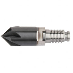 Kennametal - 10mm Diam, 2mm LOC, 4mm Chamfer Width, 4 Flute 60° Corner Chamfer - Solid Carbide, AlTiN Finish, Duo-Lock 10 Connection, Spiral Flute, 0° Helix - Americas Industrial Supply