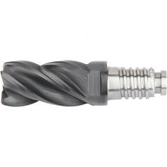 Kennametal - 20" Diam, 30mm LOC, 4 Flute 5mm Corner Radius End Mill Head - Solid Carbide, AlTiN Finish, Duo-Lock 20 Connection, Spiral Flute, 39° Helix, Centercutting - Americas Industrial Supply