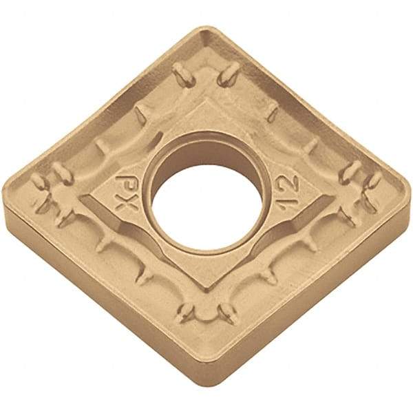 Kyocera - CNMM433 PX Grade CA025P Carbide Turning Insert - TiCN/Al2O3/TiN Finish, 80° Diamond, 1/2" Inscr Circle, 3/16" Thick, 3/64" Corner Radius - Americas Industrial Supply