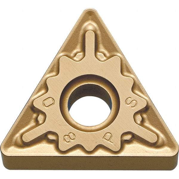 Kyocera - TNMG431 PS Grade CA025P Carbide Turning Insert - TiCN/Al2O3/TiN Finish, 60° Triangle, 1/2" Inscr Circle, 3/16" Thick, 1/64" Corner Radius - Americas Industrial Supply