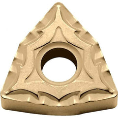 Kyocera - WNMG433 CQ Grade CA025P Carbide Turning Insert - TiCN/Al2O3/TiN Finish, 80° Trigon, 1/2" Inscr Circle, 3/16" Thick, 3/64" Corner Radius - Americas Industrial Supply