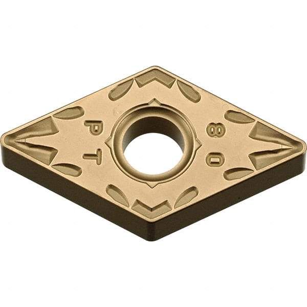 Kyocera - DNMG442 PT Grade CA025P Carbide Turning Insert - TiCN/Al2O3/TiN Finish, 55° Diamond, 1/2" Inscr Circle, 1/4" Thick, 1/32" Corner Radius - Americas Industrial Supply