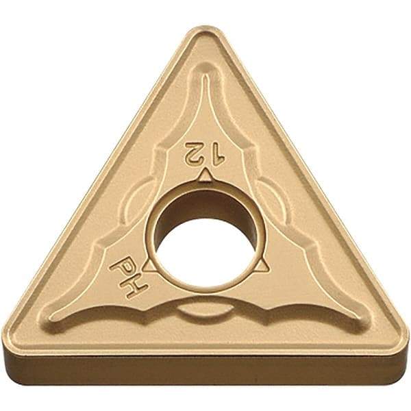 Kyocera - TNMG432 PH Grade CA025P Carbide Turning Insert - TiCN/Al2O3/TiN Finish, 60° Triangle, 1/2" Inscr Circle, 3/16" Thick, 1/32" Corner Radius - Americas Industrial Supply