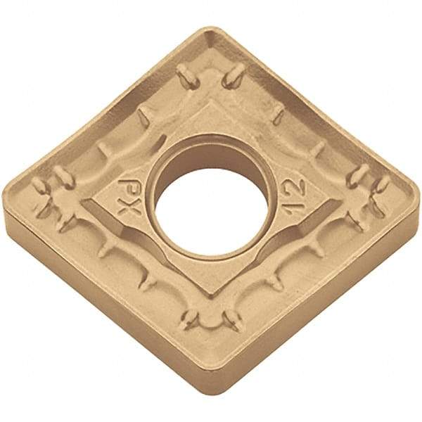 Kyocera - CNMM434 PX Grade CA025P Carbide Turning Insert - TiCN/Al2O3/TiN Finish, 80° Diamond, 1/2" Inscr Circle, 3/16" Thick, 1/16" Corner Radius - Americas Industrial Supply