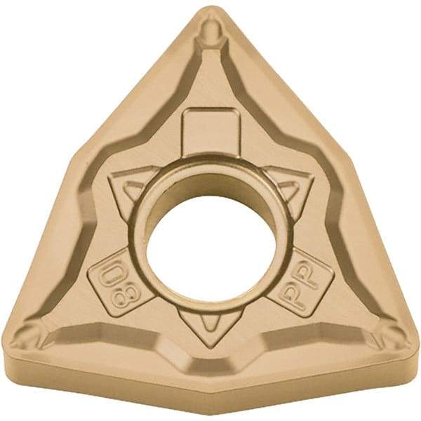 Kyocera - WNMG432 PP Grade CA025P Carbide Turning Insert - TiCN/Al2O3/TiN Finish, 80° Trigon, 1/2" Inscr Circle, 3/16" Thick, 1/32" Corner Radius - Americas Industrial Supply
