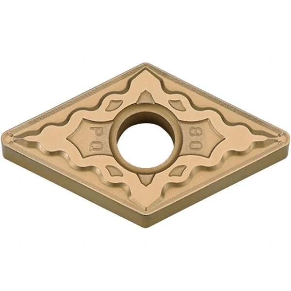Kyocera - DNMG431 PQ Grade CA025P Carbide Turning Insert - TiCN/Al2O3/TiN Finish, 55° Diamond, 1/2" Inscr Circle, 3/16" Thick, 1/64" Corner Radius - Americas Industrial Supply
