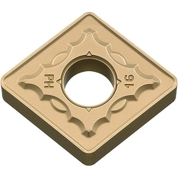 Kyocera - CNMG434 PH Grade CA025P Carbide Turning Insert - TiCN/Al2O3/TiN Finish, 80° Diamond, 1/2" Inscr Circle, 3/16" Thick, 1/16" Corner Radius - Americas Industrial Supply