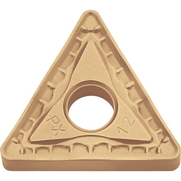 Kyocera - TNMM434 PX Grade CA025P Carbide Turning Insert - TiCN/Al2O3/TiN Finish, 60° Triangle, 1/2" Inscr Circle, 3/16" Thick, 1/16" Corner Radius - Americas Industrial Supply