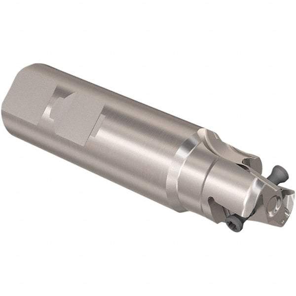 Seco - 25mm Cut Diam, 12mm Max Depth of Cut, 25mm Shank Diam, 101mm OAL, Indexable Square Shoulder Slot Milling End Mill - LOEX12 Inserts, Weldon Shank, 90° Lead Angle, Through Coolant, Series 217.94-12 - Americas Industrial Supply