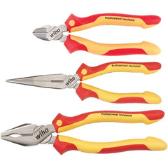 Wiha - Plier Sets Set Type: Cutting Pliers; Insulated Pliers; Wire Stripper Number of Pieces: 3 - Americas Industrial Supply
