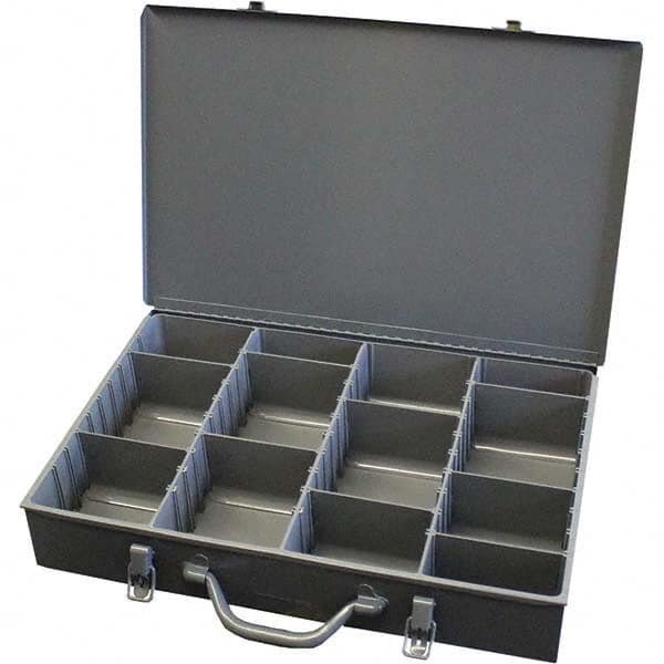 Durham - Adjustable Compartment Gray Small Parts Compartment Box - Americas Industrial Supply