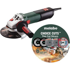 Metabo - 6" Wheel Diam, 8,500 RPM, Corded Angle & Disc Grinder - 5/8-11 Spindle, 120 Volts, 13.5 Amps - Americas Industrial Supply