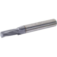 Vargus - M3x0.50 ISO, 3.9mm Cutting Diam, 3 Flute, Solid Carbide Helical Flute Thread Mill - External Thread, 6mm LOC, 45mm OAL, 4mm Shank Diam - Americas Industrial Supply