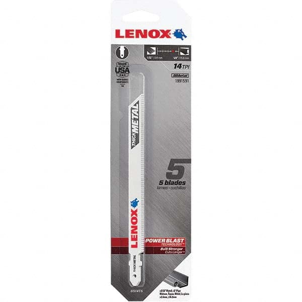 Lenox - Jig Saw Blades Blade Material: Bi-Metal Blade Length (Inch): 5-1/4 - Americas Industrial Supply