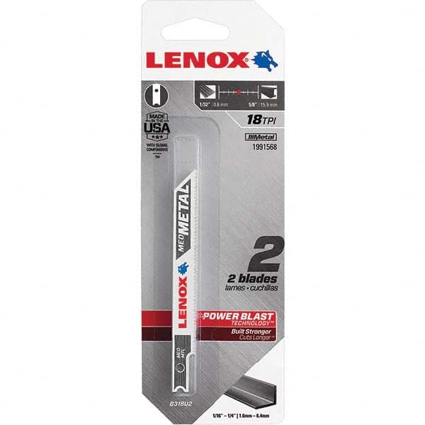 Lenox - Jig Saw Blades Blade Material: Bi-Metal Blade Length (Inch): 3-5/8 - Americas Industrial Supply