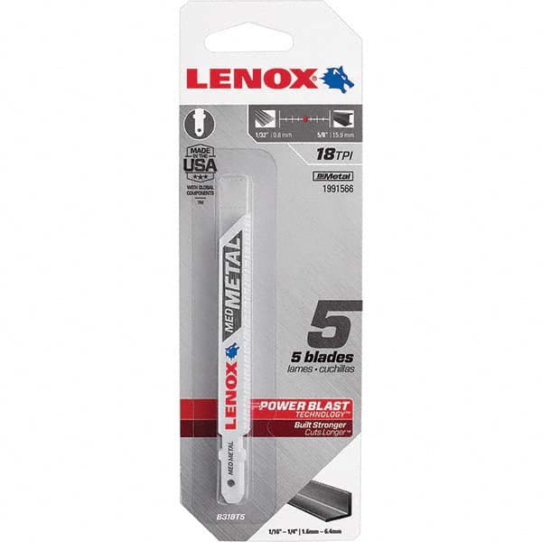 Lenox - Jig Saw Blades Blade Material: Bi-Metal Blade Length (Inch): 3-5/8 - Americas Industrial Supply